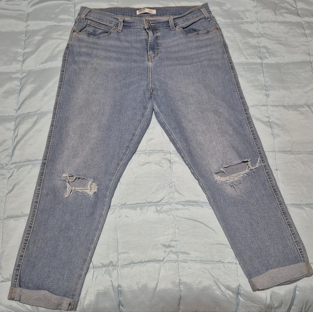 Classic Blue Distressed Women Jeans